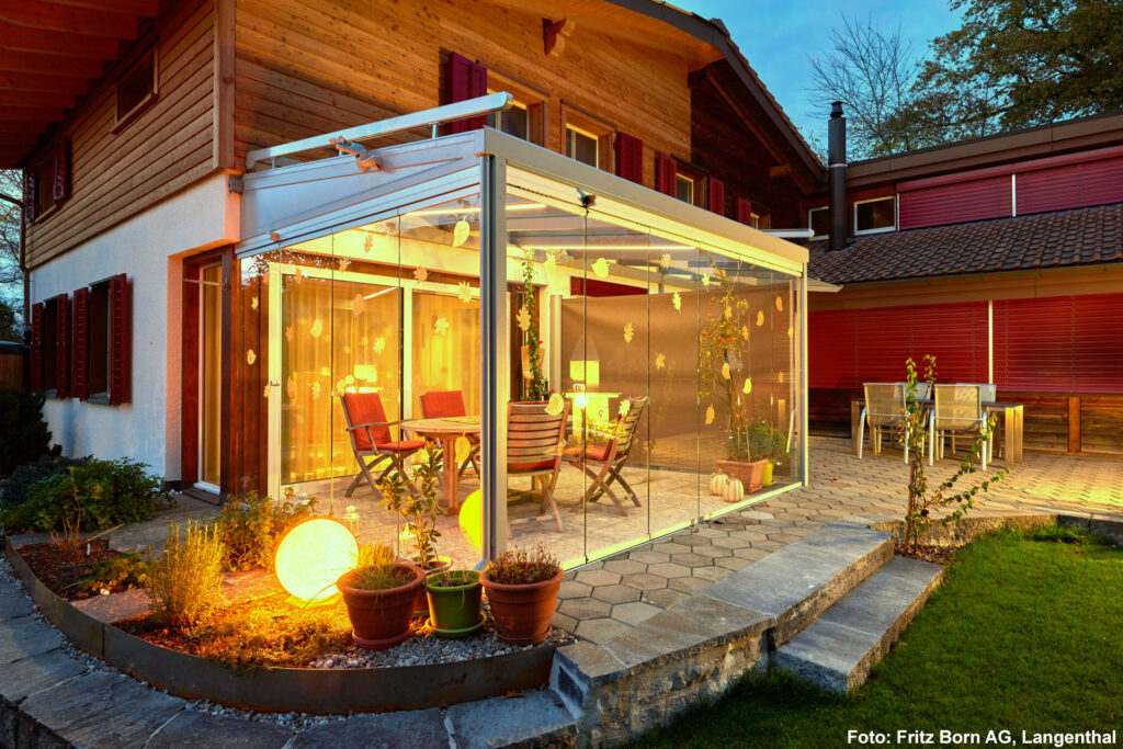 Coulissant pivotant Aweso Panorama EasyFlex 370 : Terrasse vitrée